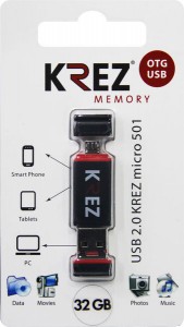 Флешка USB 2.0 Krez micro 501 32GB Black red