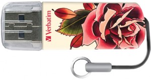 Флешка USB 2.0 Verbatim Store 'n' Go Mini Tattoo Edition Rose 16Gb