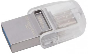 Флешка USB 3.1 Kingston DataTraveler microDuo 3C 128Gb Silver