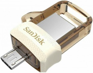 Флешка USB 3.0 SanDisk Dual Drive OTG USB 3.0 64Gb White gold