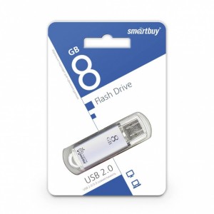 Флешка USB 2.0 SmartBuy V-Cut 8 Gb Silver