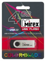 Флешка USB 2.0 Mirex Swivel Rubber 4Gb Black