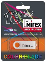 Флешка USB 2.0 Mirex Swivel Rubber 16Gb Orange