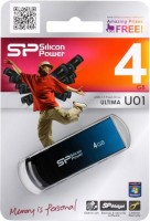 Флешка USB 2.0 Silicon Power Ultima U1 4GB metal Blue