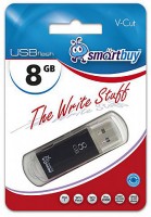 Флешка USB 2.0 SmartBuy V-Cut 8Gb Black