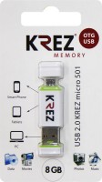 Флешка USB 2.0 Krez micro 501 8GB White green