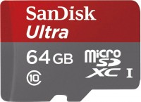 Карта памяти SanDisk Ultra MicroSDXC 64 Gb+adapter (SDSQUNB-064G-GN3MA)