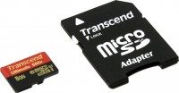 Карта памяти Transcend micro SDHC 8GB Class 10 UHS-I Ultimate 600x + adapter