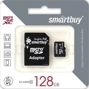 Карта памяти SmartBuy microSDXC 128Gb Class 10 + adapter