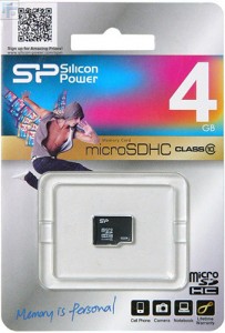 Карта памяти Silicon Power MicroSDHC 4 Gb Class 10