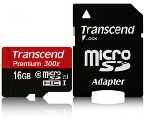 Карта памяти Transcend microSDHC 16Gb Class10 + adapter