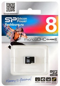 Карта памяти Silicon Power MicroSDHC 8 Gb Class 4
