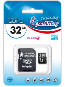 Карта памяти SmartBuy microSDHC 32Gb Class 4 + adapter