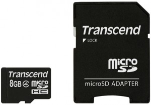 Карта памяти Transcend TS8GUSDHC4+адаптер