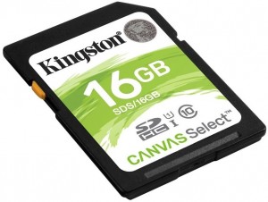 Карта памяти Kingston SDCS/16GB Canvas Select 16Gb + SD адаптер