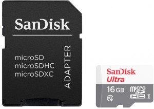 Карта памяти SanDisk SDSQUNS-016G-GN3MA Ultra microSDHC 16Gb Class10