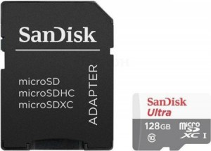 Карта памяти SanDisk Ultra microSDHC 128Gb Class 10 (SDSQUNB-128G-GN3MN) + adapter