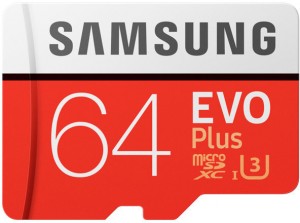 Карта памяти Samsung MicroSDXC 64GB EVO Plus v2 UHS-I U3 + SD Adapter