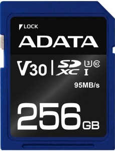 Карта памяти A-Data Premier Pro SDXC Class10 UHS-I U3 256Gb (ASDX256GUI3CL10-R )