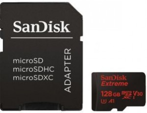 Карта памяти SanDisk microSDXC Extreme 128GB UHS-I SDSQXAF-128G-GN6AA + adapter