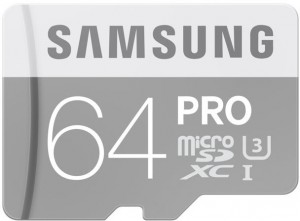 Карта памяти Samsung microSDXC Pro 64Gb + адаптер