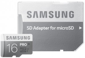 Карта памяти Samsung microSDXC Pro 16Gb + адаптер