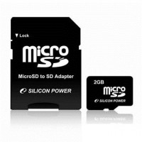 Карта памяти Silicon Power microSD 2Gb + adapter