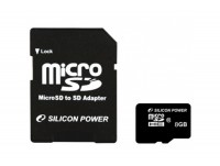 Карта памяти Silicon Power microSDHC 8Gb Class 10 + adapter