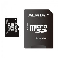 Карта памяти A-Data microSDHC Class 4 16Gb + adapter AUSDH16GCL4-RA1