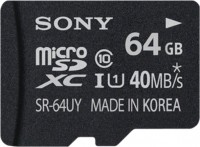 Карта памяти Sony microSDXC 64Gb Class 10 UHS-I U1 SR64UYA + ADP