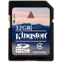 Карта памяти Kingston SDHC 32Gb Class 4