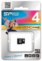 Карта памяти Silicon Power microSDHC 4Gb Class 6