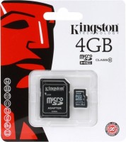 Карта памяти Kingston microSDHC 4Gb Class 10 + adapter