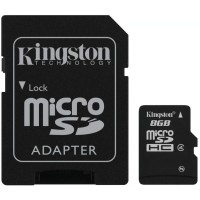 Карта памяти Kingston microSDHC 8Gb Class 4 + adapter