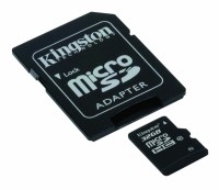 Карта памяти Kingston microSDHC 16Gb Class 4 + adapter