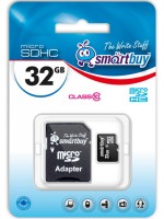 Карта памяти SmartBuy microSDHC 32Gb Class 10 + adapter