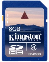 Карта памяти Kingston SDHC 8Gb Class 4