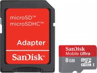 Карта памяти SanDisk Ultra Android microSDHC Class 10 8Gb SDSDQUA-008G-U46A + адаптер