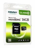 Карта памяти Kingmax microSD 16Gb class 10 + SD adapter