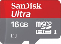 Карта памяти SanDisk SDSDQUI-016G Ultra microSDHC UHS-I для фотоаппаратов 16Gb + SD Adapter