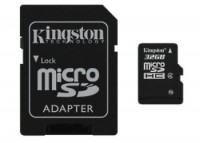 Карта памяти Kingston microSDHC 32Gb Class 4 + adapter