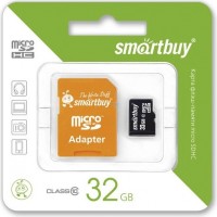 Карта памяти SmartBuy microSDHC 32Gb Class 10 + orange adapter