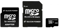 Карта памяти Silicon Power microSDHC 4Gb Class 6 + adapter(2)