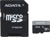 Карта памяти A-Data Premier microSDXC Class 10 UHS-I U1 64GB + SD adapter AUSDX64GUICL10-RA1