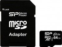 Карта памяти Silicon Power Elite MicroSDXC Class 10 UHS-I 64Gb + адаптер