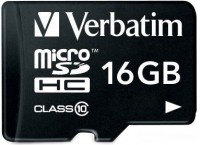 Карта памяти Verbatim microSDHC 16Gb Class 10 + SD adapter