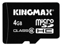 Карта памяти Kingmax microSDHC 4Gb Class 6 + adapter