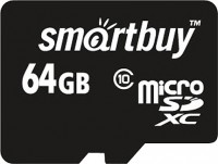 Карта памяти SmartBuy microSDXC Class 10 64GB + SD adapter