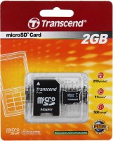 Карта памяти Transcend 2Gb MicroSD + адаптер SD