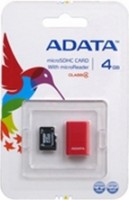 Карта памяти A-Data microSDHC Class 4 4Gb + reader Red AUSDH4GCL4-RM3RDRD